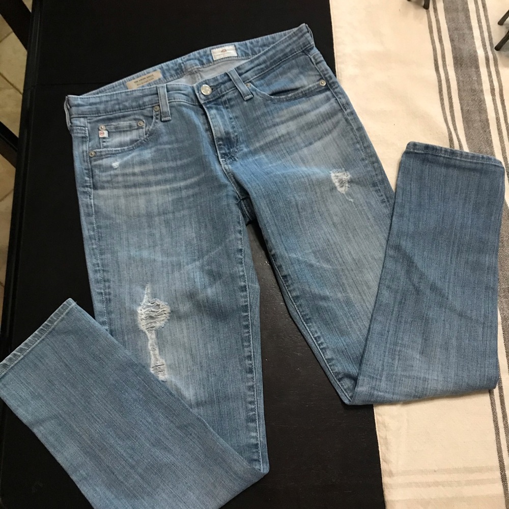 AG Adriano Goldschmied jeans 26r 26 distress STEVIE ANKLE slim straight - Picture 2 of 12